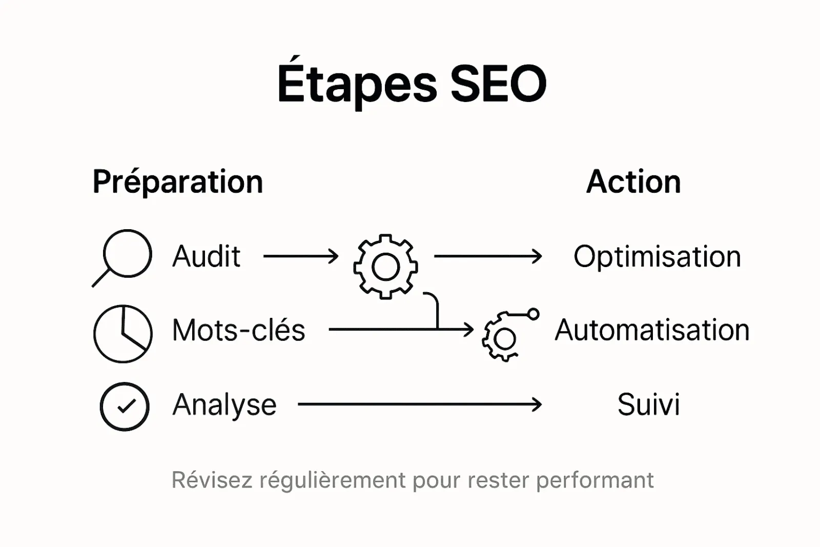 Les grandes étapes du référencement naturel en un coup d’œil